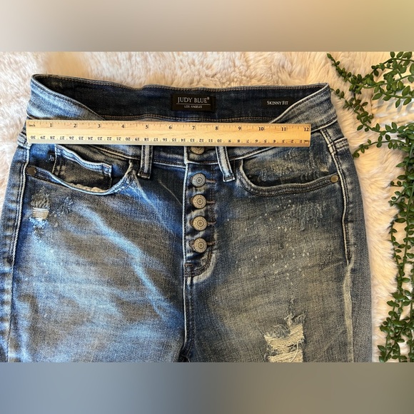 Judy Blue Destroyed Skinny Fit Jeans Size 26 - Picture 4 of 7